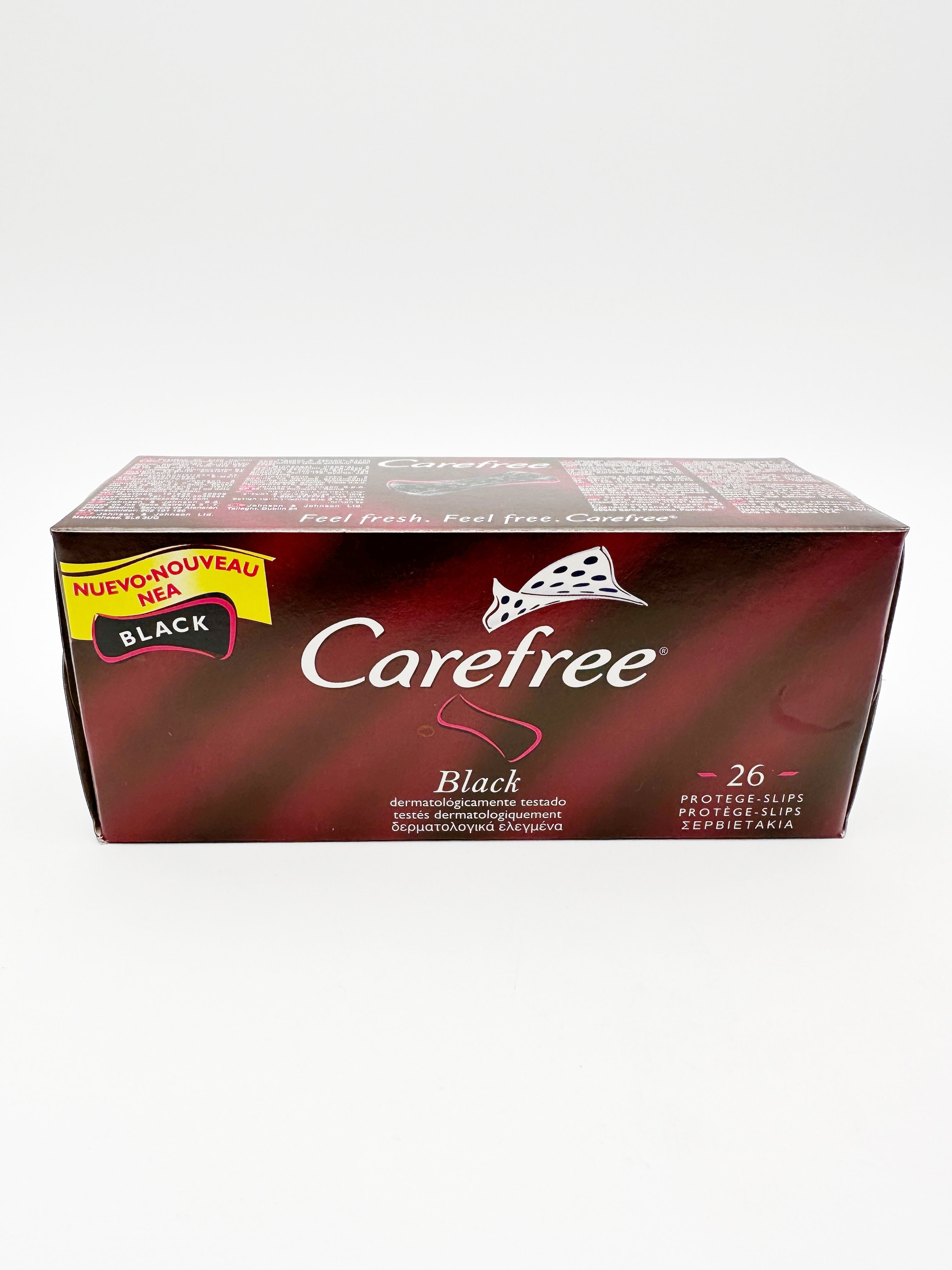 Carefree panty liners 26 pieces. Black
