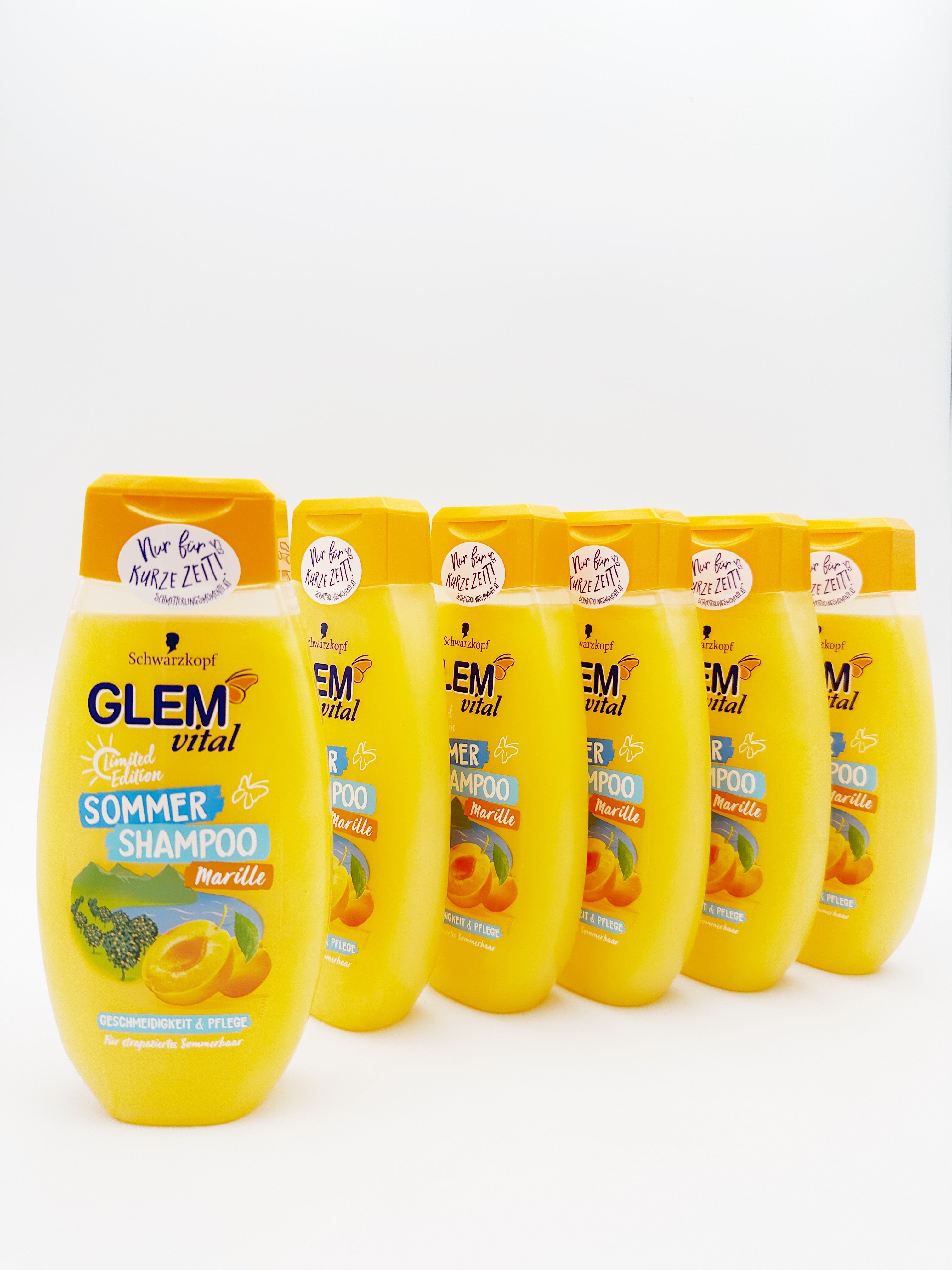 Set of 6 Glem Vital Summer Shampoo Apricot 350ml