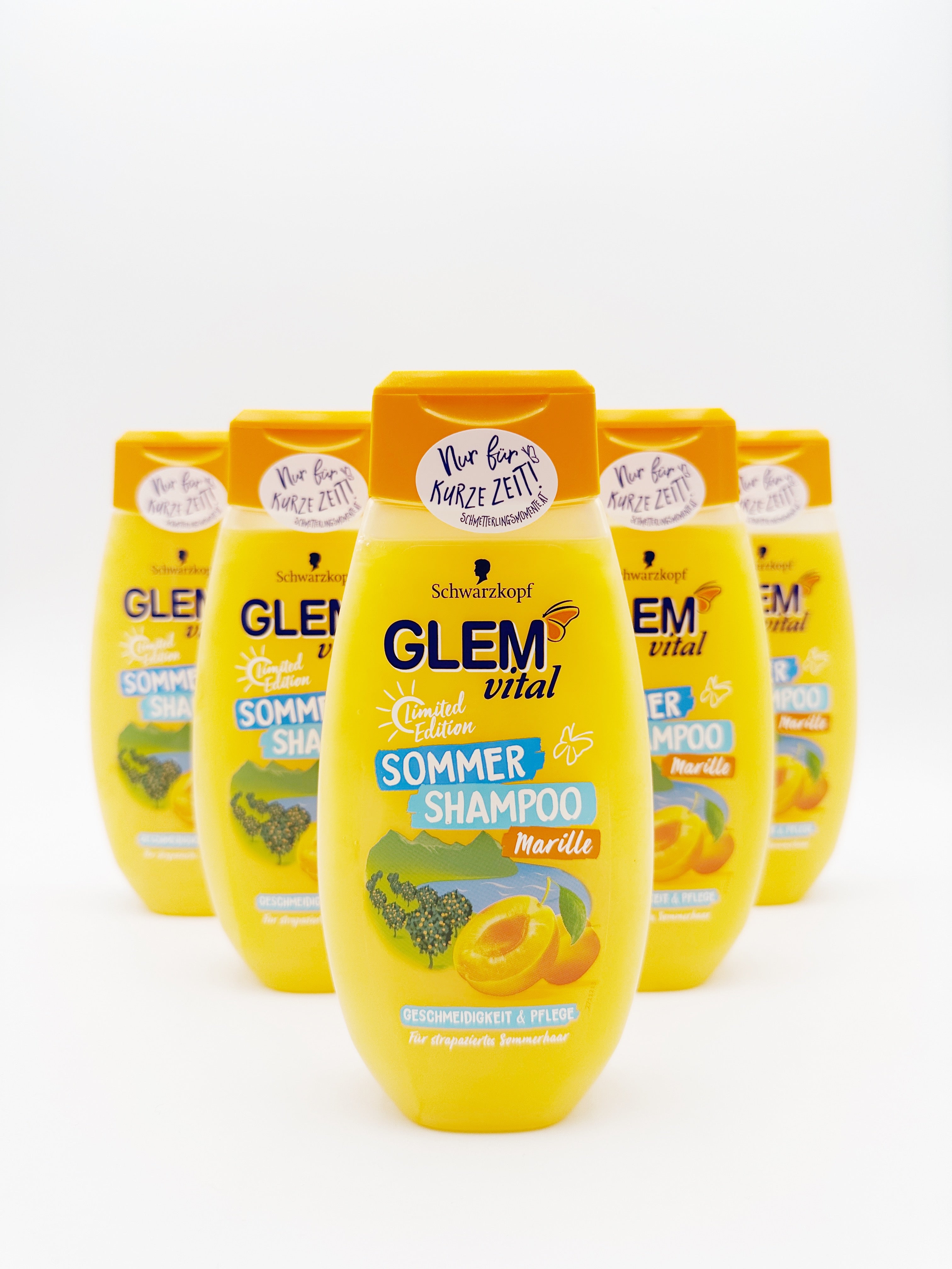 Set of 6 Glem Vital Summer Shampoo Apricot 350ml
