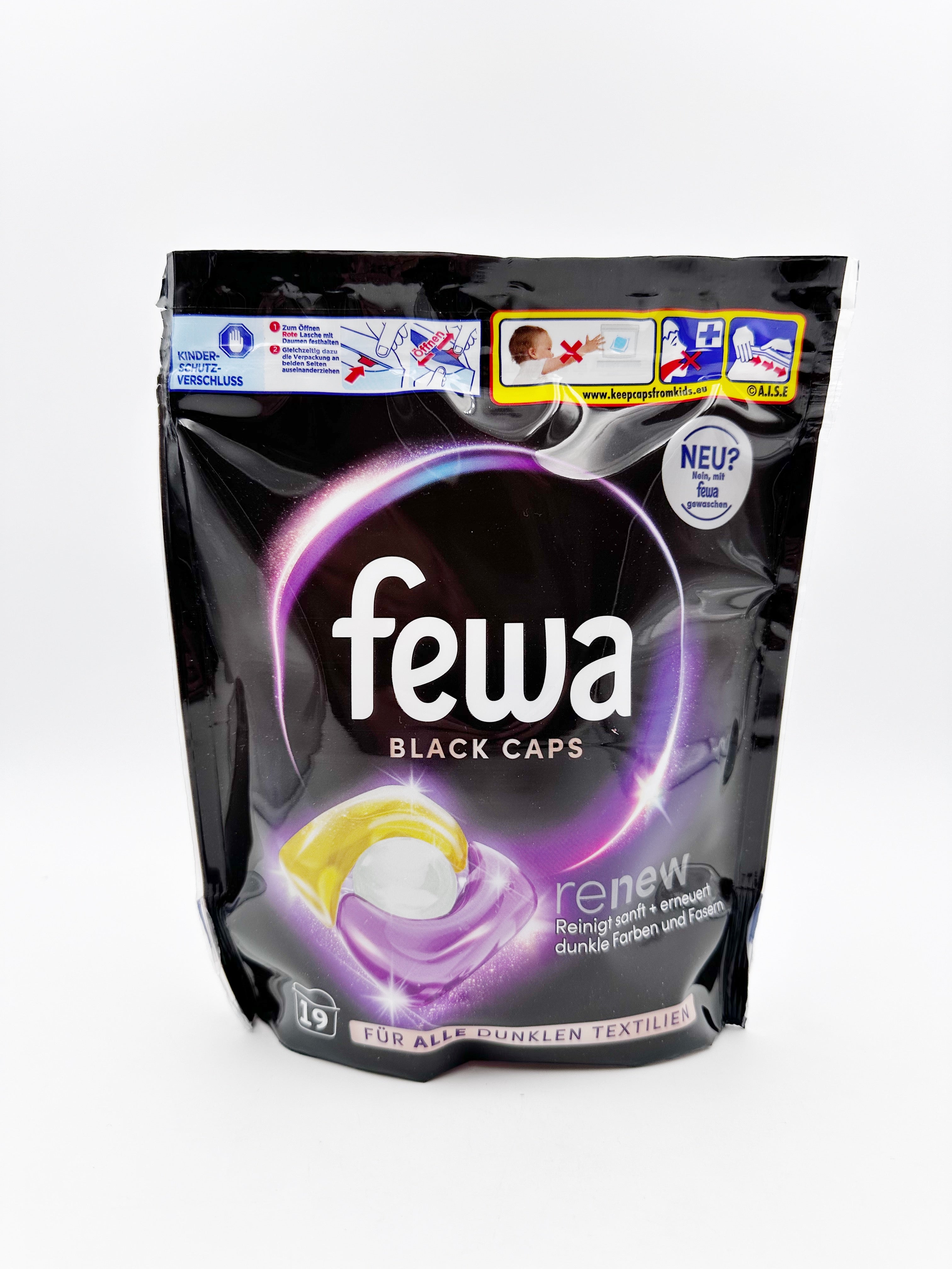 Fewa Black Caps, 19 Waschladungen