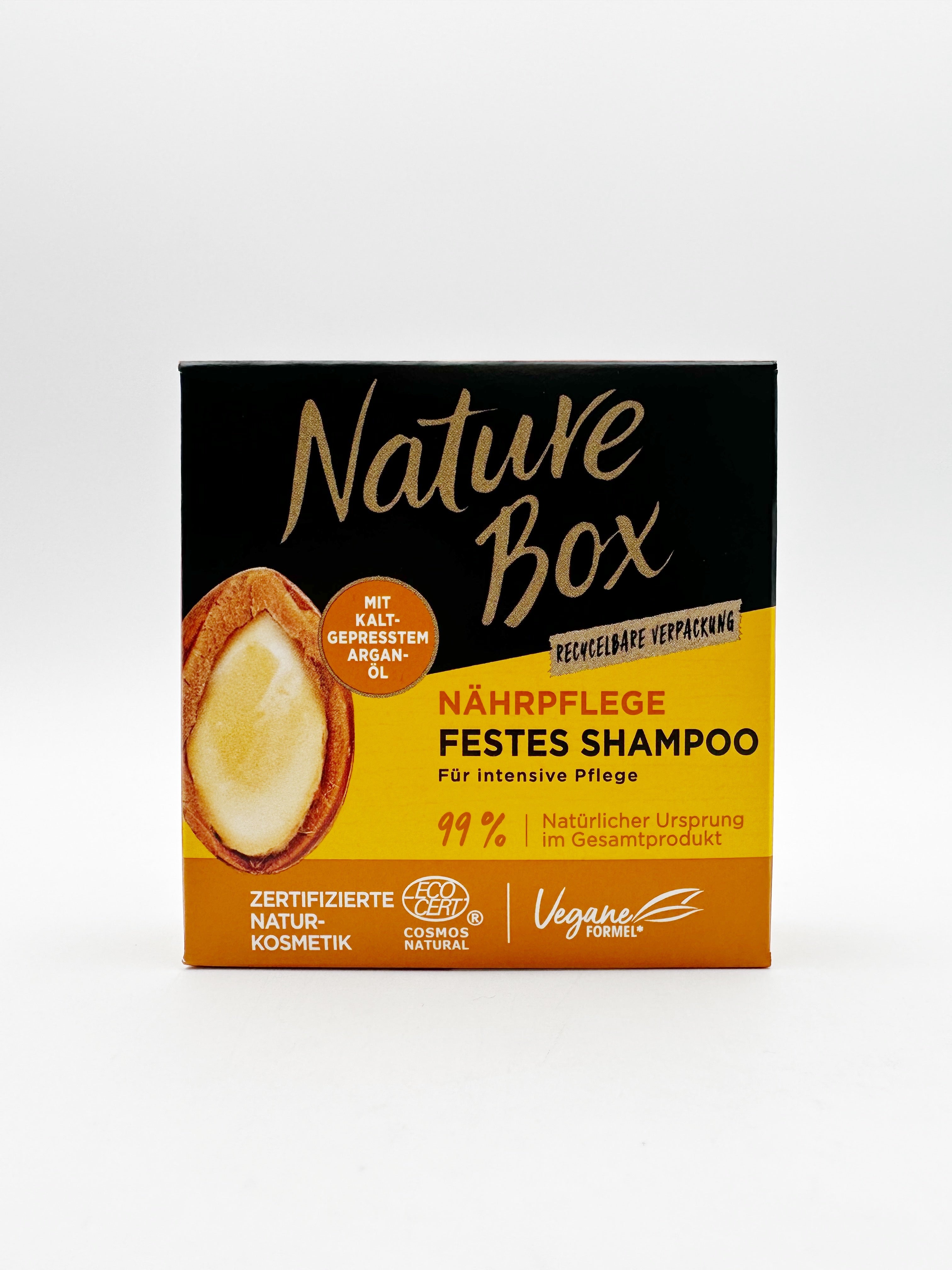 aufbewahrung festes shampoo reise Nature Box Nährpflege festes Shampoo mit Argan-Öl | mezzie